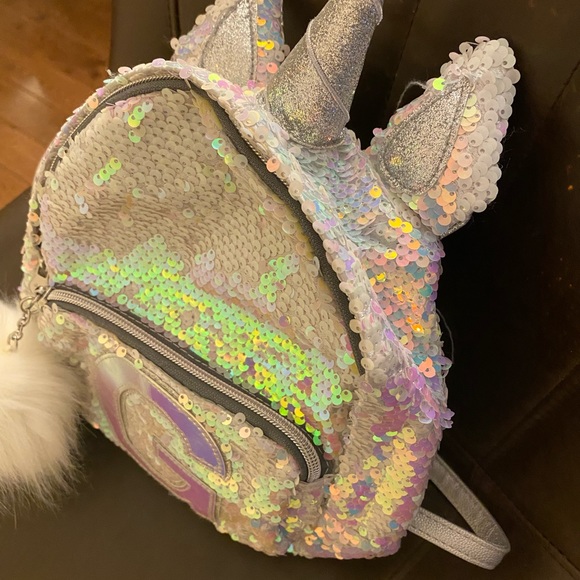 Justice sequins letter G unicorn backpack - Picture 5 of 7